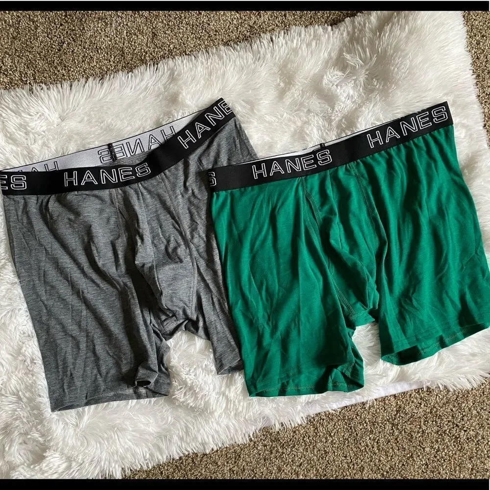 Hanes Comfort Flex Fit Total Support Pouch Boxer Briefs Size Large NEW 2 Pair‎